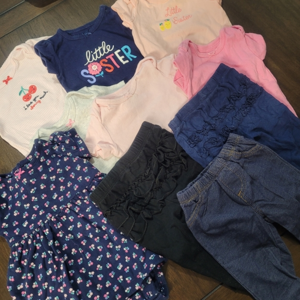 Carter's Girls 3 month‎ Clothing Lot of 9 Pieces Spring Summer